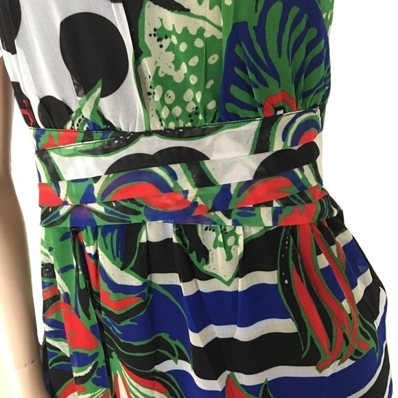 Desigual Dress Floral Tulip Polka-Dot Breezy Lace Tiered Layered Sleeveless - Picture 5 of 13